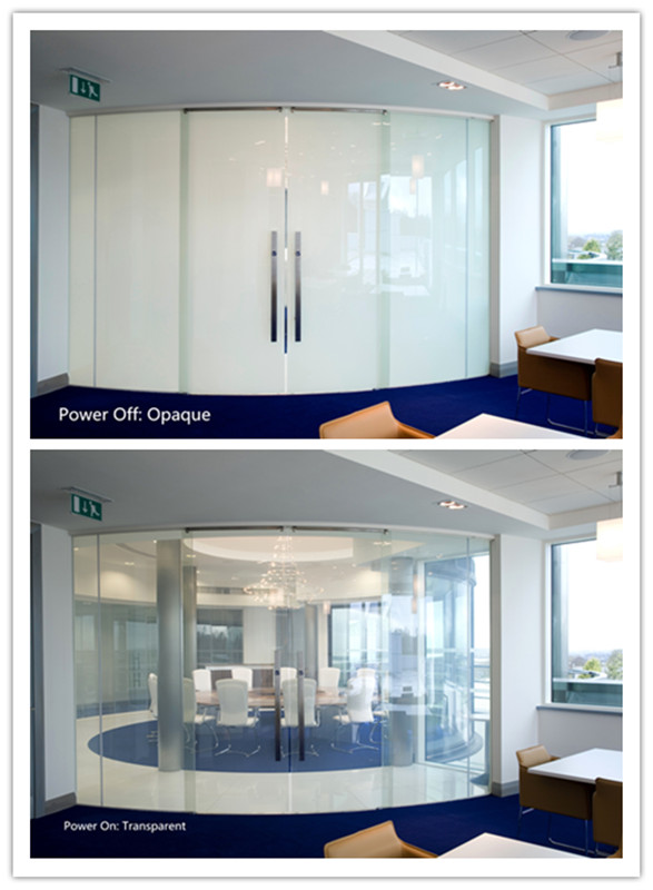 Off and On status of Switchable Smart Glass