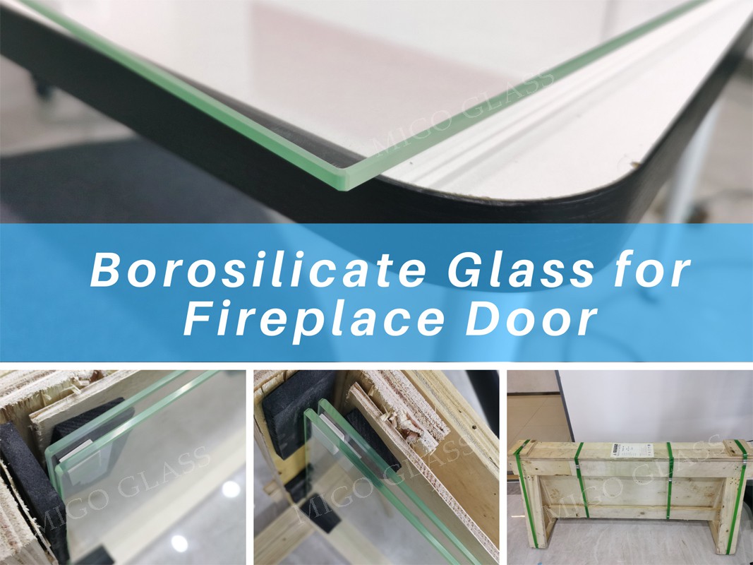 Borosilicate glass for fireplace door
