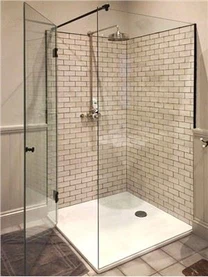 مقصورة دش زجاجية بدون إطار